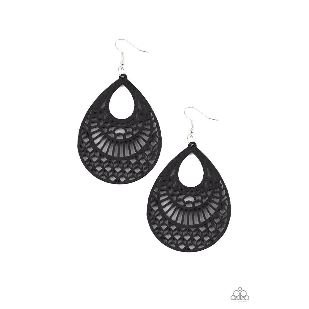 Shoulda Coulda WOODa - Black Earrings - Paparazzi - Paparazzi - Paparazzi - Dare2bdazzlin N Jewelry