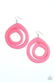 Show Your True NEONS Pink Earring - Paparazzi - Dare2bdazzlin N Jewelry