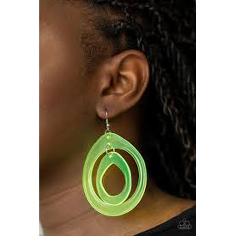 Show Your True NEONS Yellow Earring - Paparazzi - Dare2bdazzlin N Jewelry