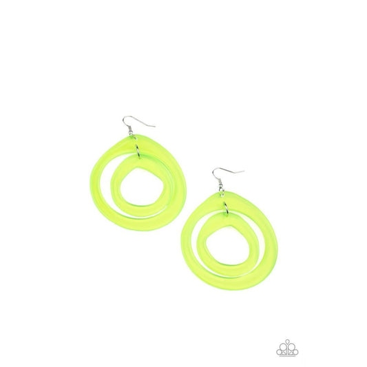 Show Your True NEONS Yellow Earring - Paparazzi - Dare2bdazzlin N Jewelry