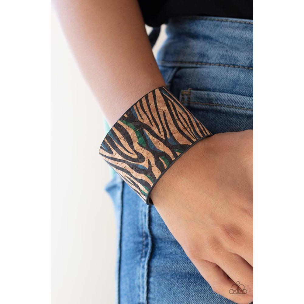 Show Your True Stripes - Blue Cork Bracelet - Paparazzi - Dare2bdazzlin N Jewelry