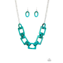 Load image into Gallery viewer, Sizzle Sizzle Blue Necklace - Paparazzi - Dare2bdazzlin N Jewelry
