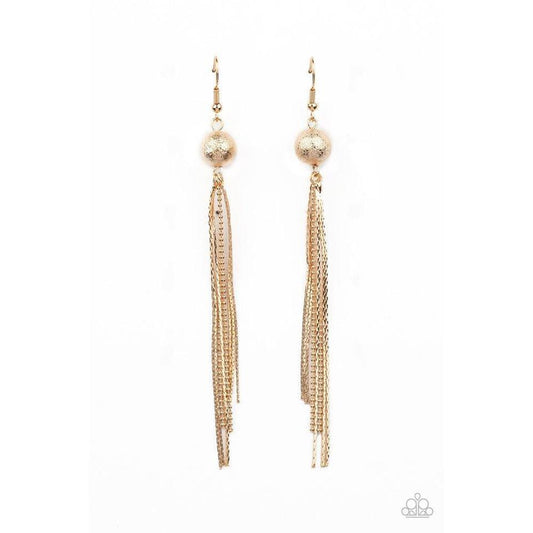 SLEEK-ing Revenge Gold Earring - Paparazzi - Dare2bdazzlin N Jewelry