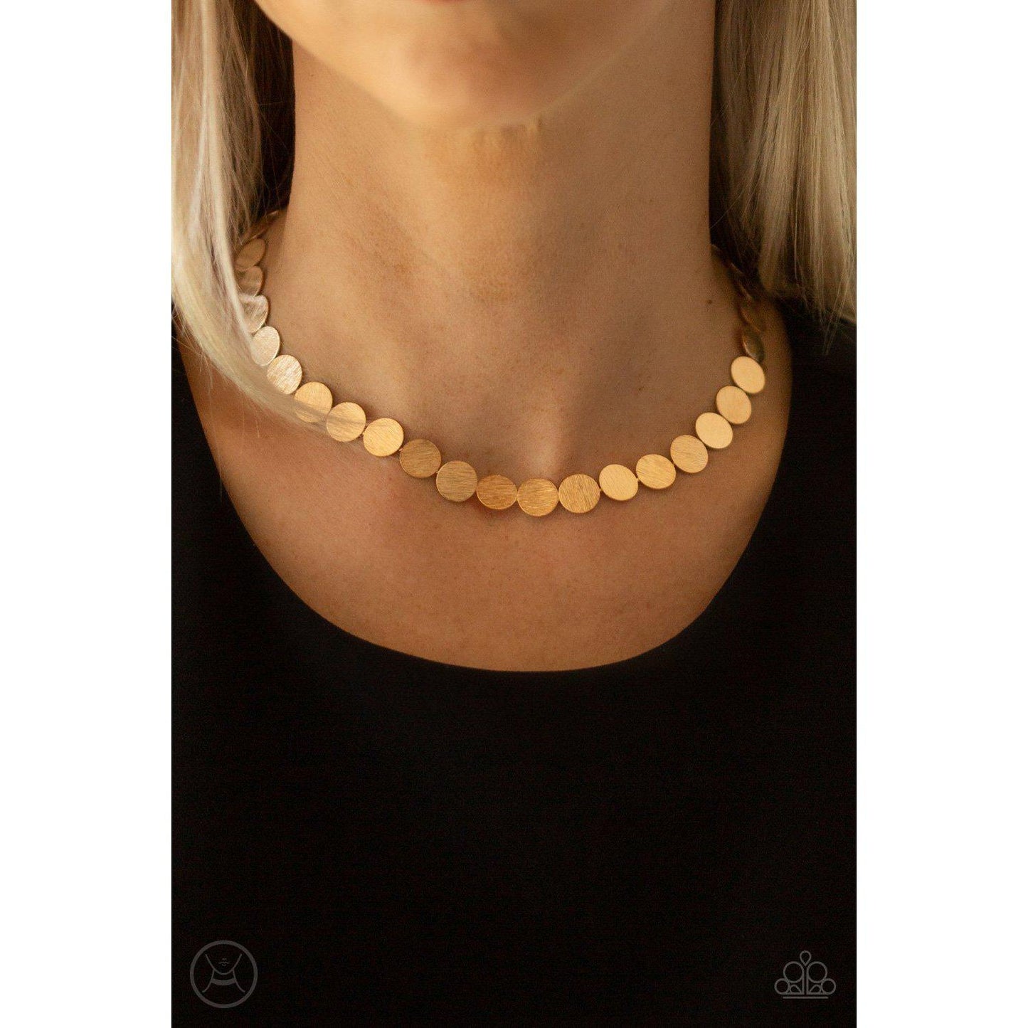 Spot Check Gold Choker - Paparazzi - Dare2bdazzlin N Jewelry