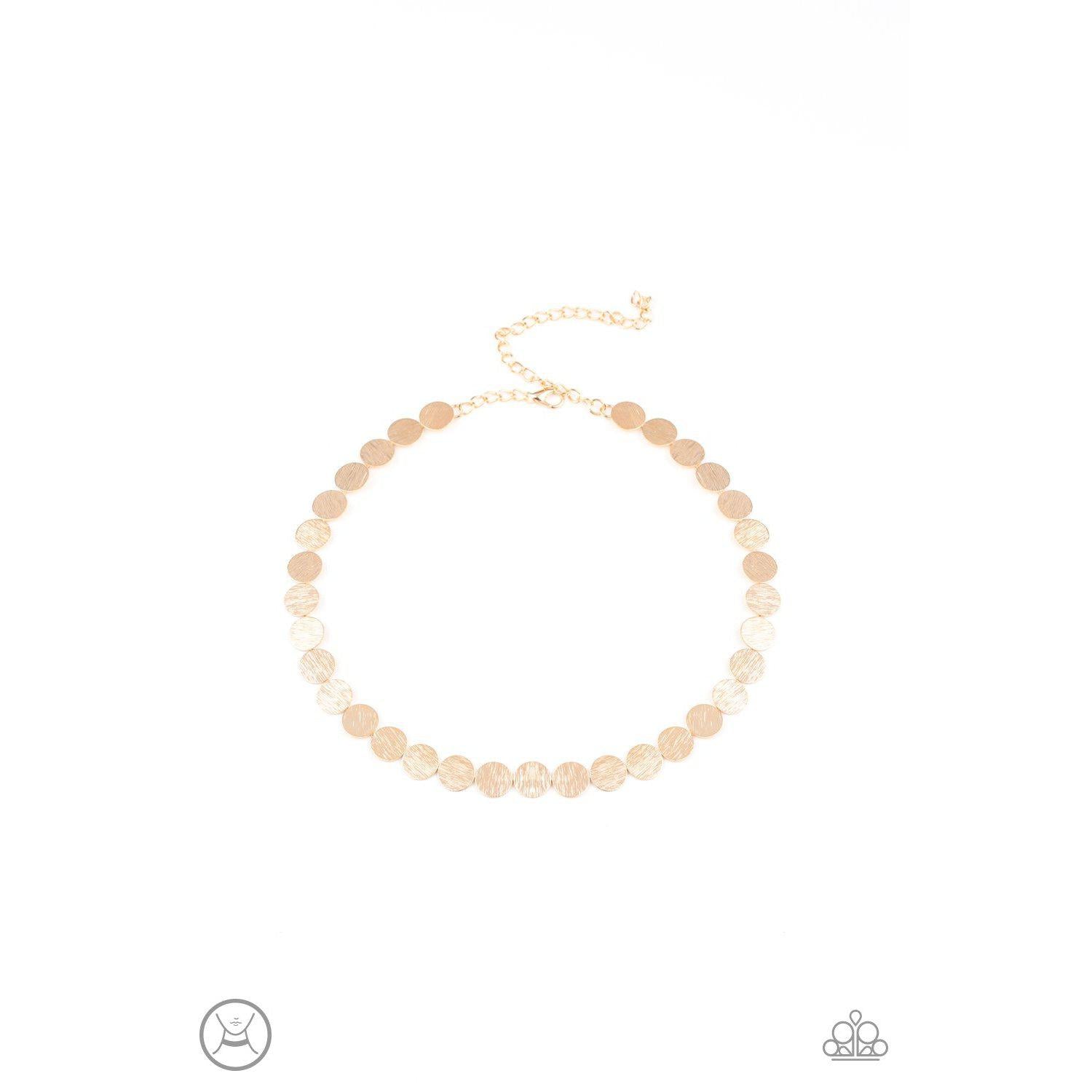 Spot Check Gold Choker - Paparazzi - Dare2bdazzlin N Jewelry
