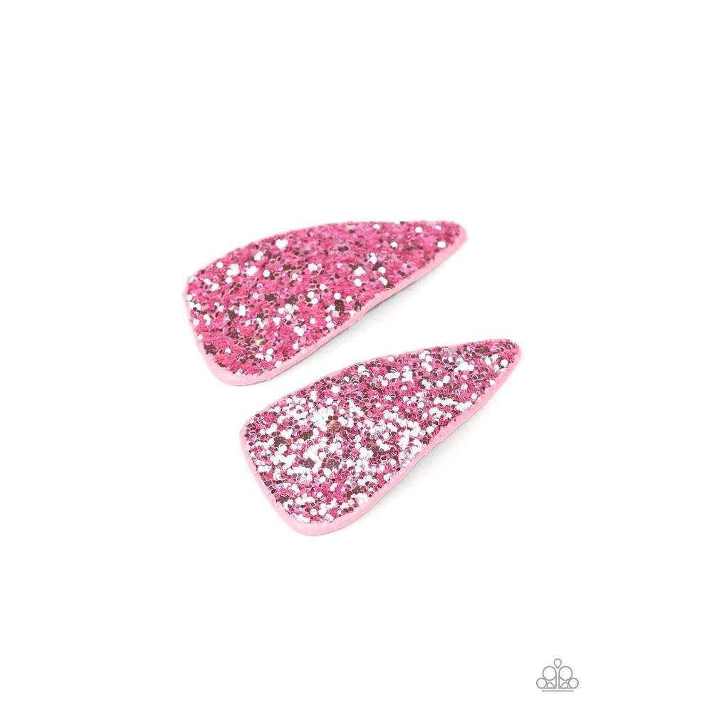 Squad Shimmer - Pink Hair Clip - Paparazzi - Dare2bdazzlin N Jewelry