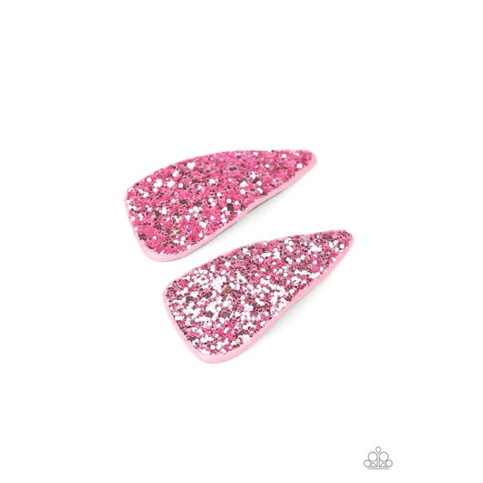Squad Shimmer - Pink Hair Clip - Paparazzi - Dare2bdazzlin N Jewelry