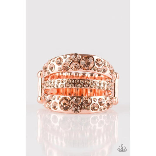 Stacks on Stacks on Stacks Copper Ring - Paparazzi - Dare2bdazzlin N Jewelry