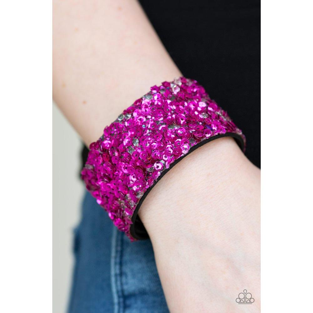 Starry Sequins Pink Urban Bracelet - Paparazzi - Dare2bdazzlin N Jewelry