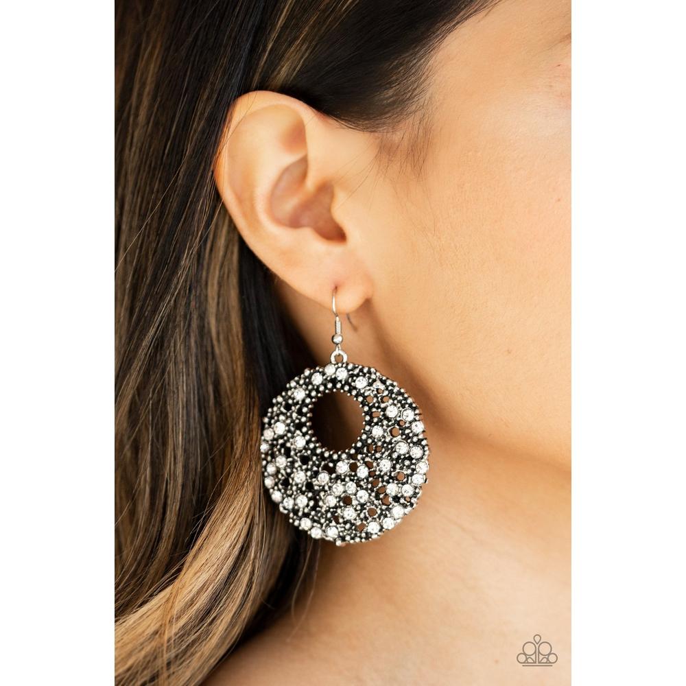 Starry Showcase - White Earrings - Paparazzi - Dare2bdazzlin N Jewelry