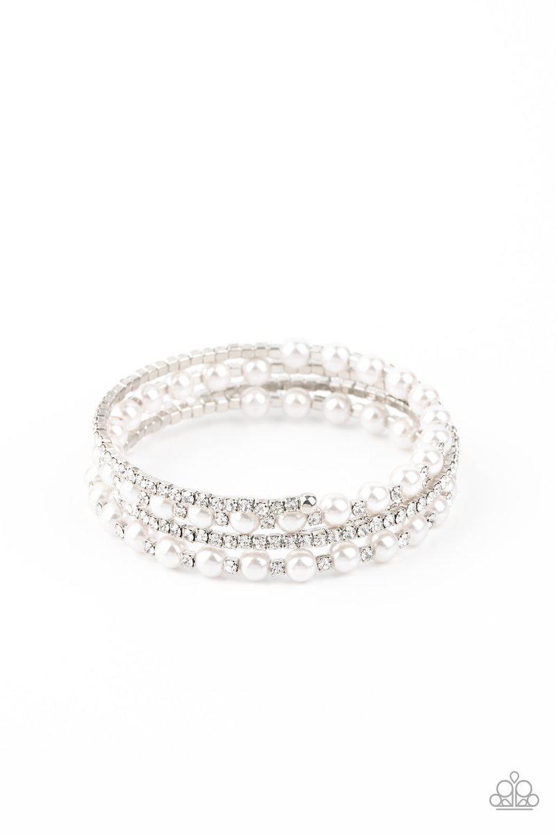 Starry Strut White Bracelet - Paparazzi - Dare2bdazzlin N Jewelry