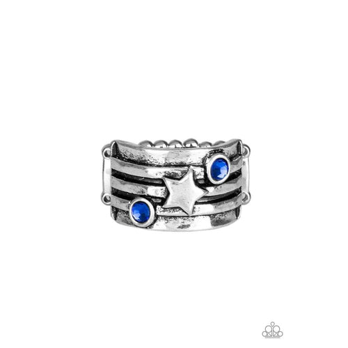 Stars and Stripes Blue Ring - Paparazzi - Paparazzi - Dare2bdazzlin N Jewelry