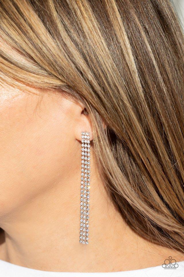 Stellar Starlight - White Earring - Paparazzi - Dare2bdazzlin N Jewelry