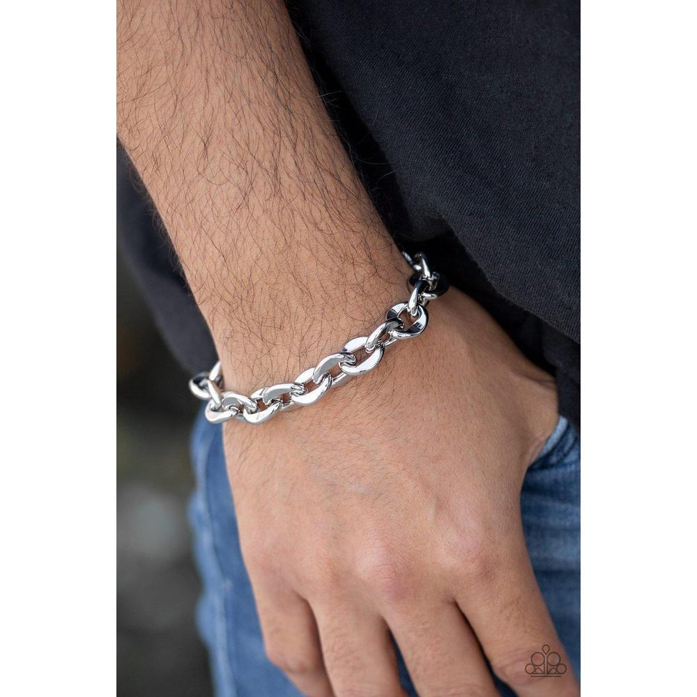 Step It Up Men's Silver Bracelet - Paparazzi - Dare2bdazzlin N Jewelry
