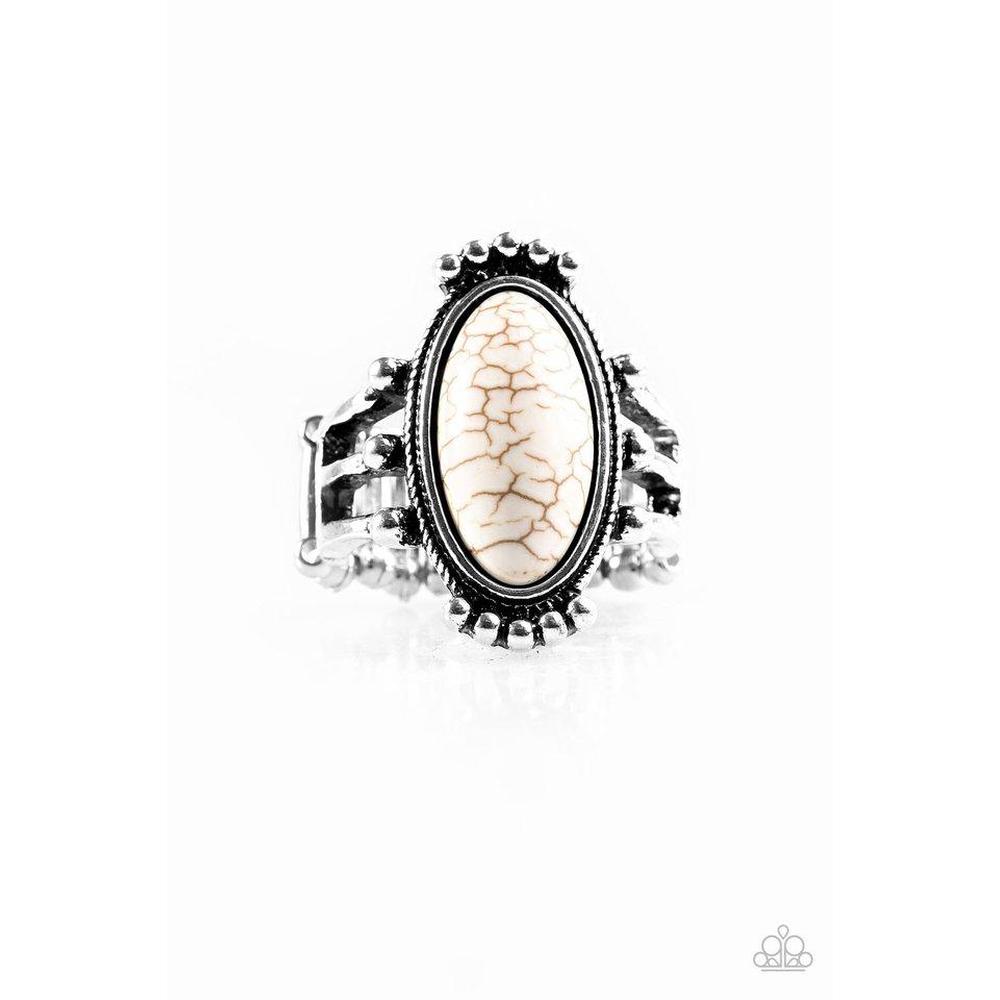 Stone Arches - White Ring - Paparazzi - Paparazzi - Dare2bdazzlin N Jewelry