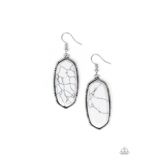 Stone Quest White Earrings - Paparazzi - Dare2bdazzlin N Jewelry