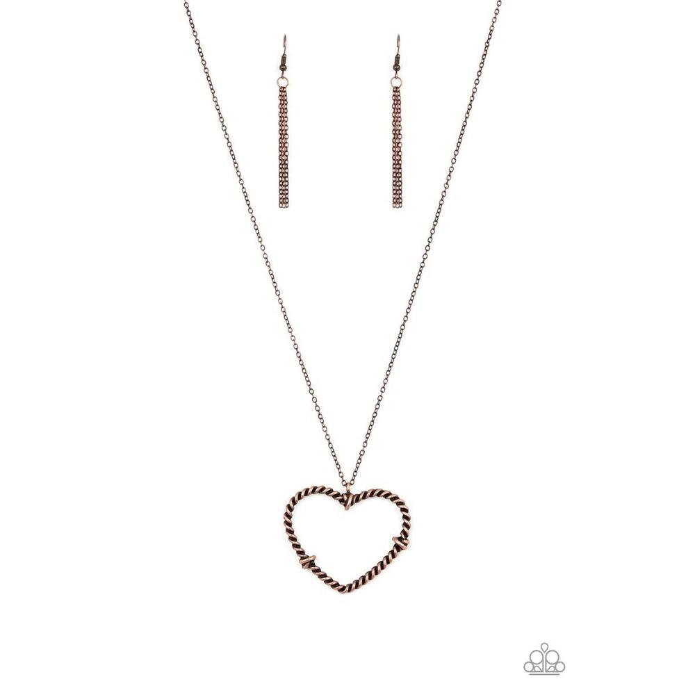 Straight From The Heart Copper Necklace - Paparazzi - Dare2bdazzlin N Jewelry