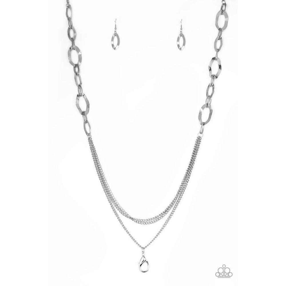 Street Beat - Silver Lanyard Necklace - Paparazzi - Dare2bdazzlin N Jewelry