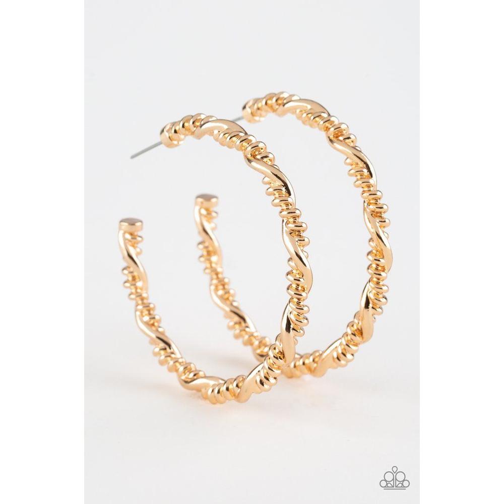 Street Mob Gold Earrings - Paparazzi - Dare2bdazzlin N Jewelry