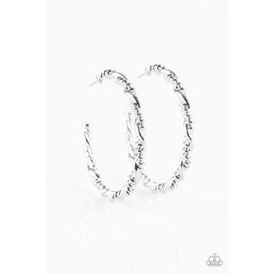 Street Mod Silver Earrings - Paparazzi - Dare2bdazzlin N Jewelry