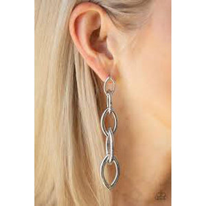 Street Spunk Silver Earrings - Paparazzi - Dare2bdazzlin N Jewelry