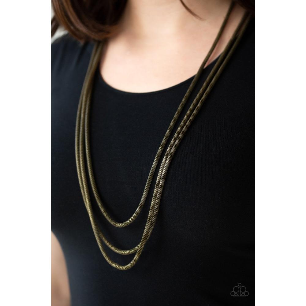 Street Sweep - Brass Necklace - Paparazzi - Dare2bdazzlin N Jewelry