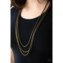 Load image into Gallery viewer, Street Sweep - Brass Necklace - Paparazzi - Dare2bdazzlin N Jewelry

