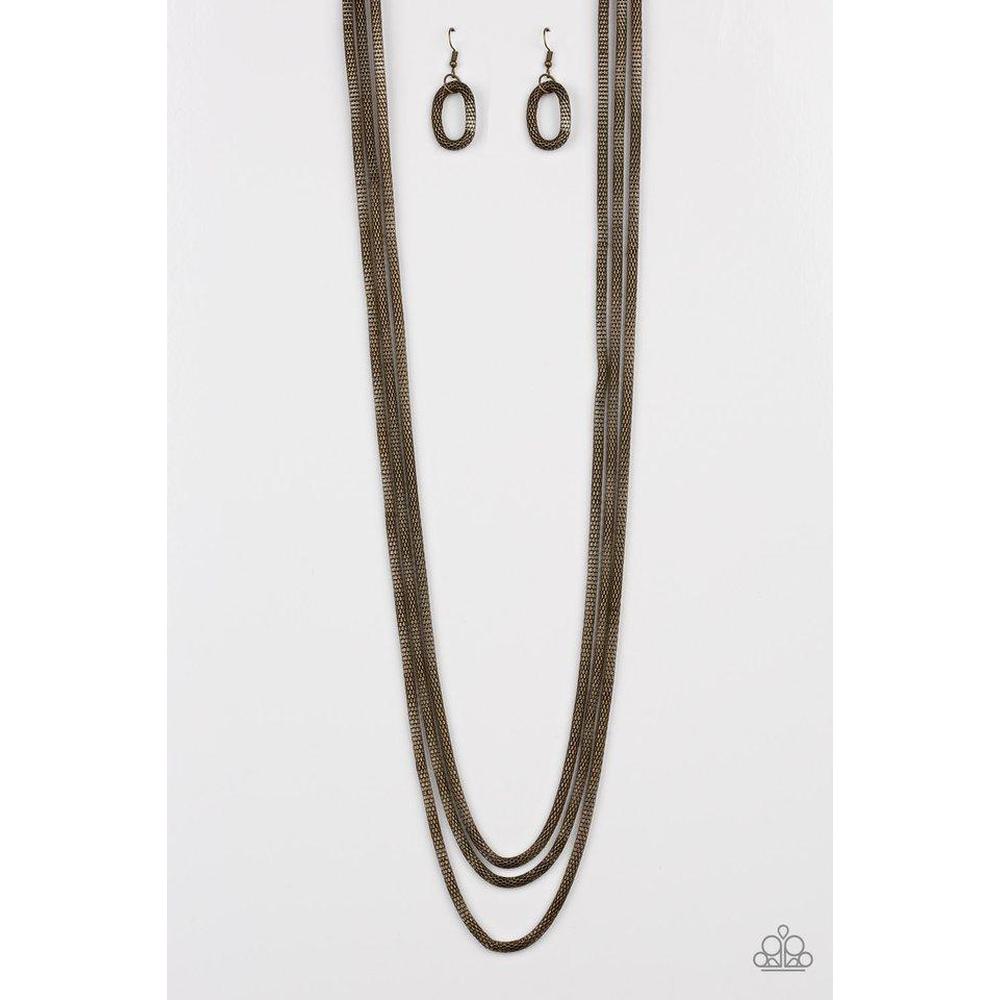 Street Sweep - Brass Necklace - Paparazzi - Dare2bdazzlin N Jewelry