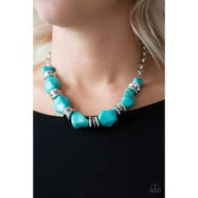 Load image into Gallery viewer, Stunningly Stone Age Blue Necklace - Paparazzi - Dare2bdazzlin N Jewelry
