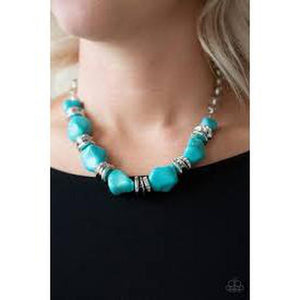 Stunningly Stone Age Blue Necklace - Paparazzi - Dare2bdazzlin N Jewelry