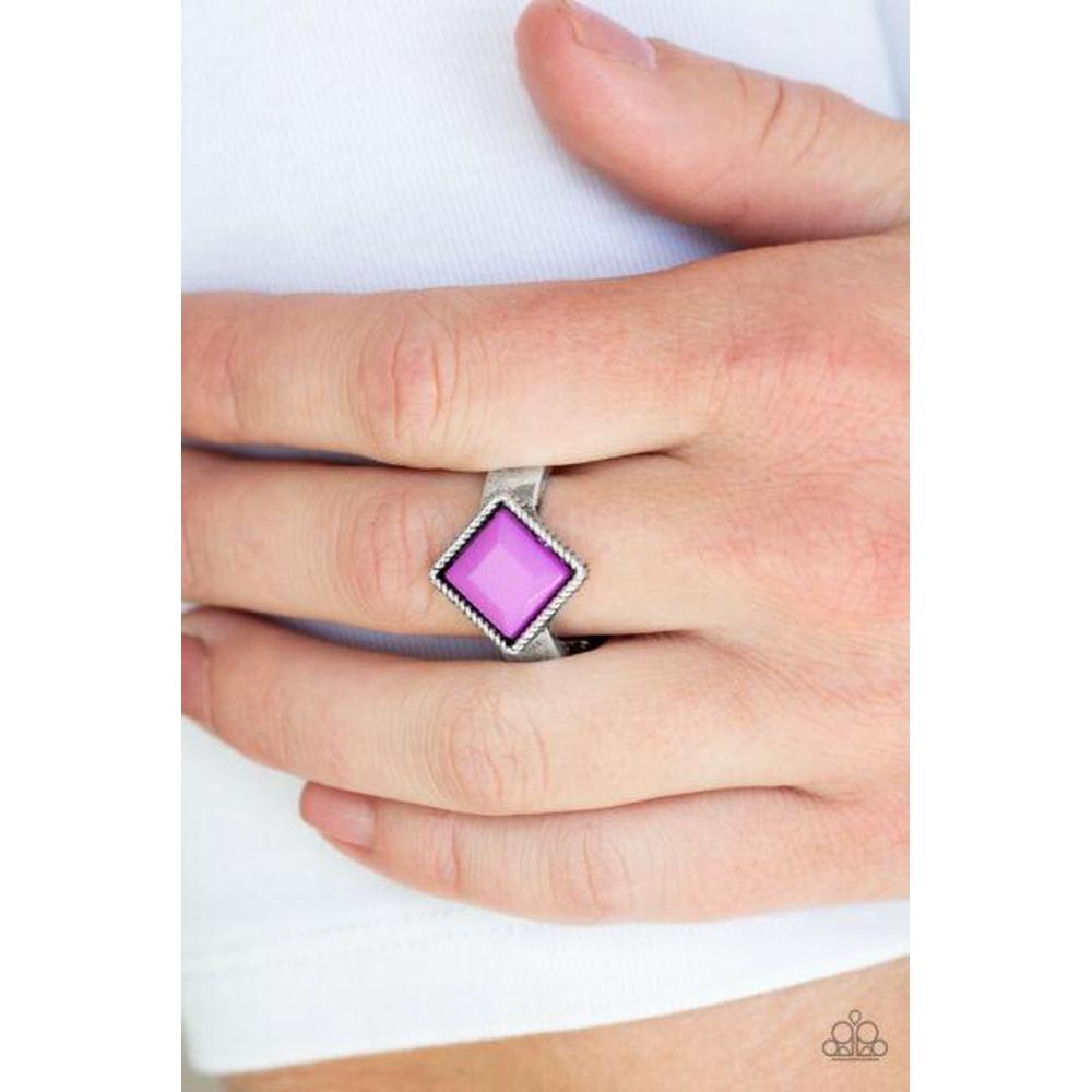 Stylishly Fair and Square - Purple Ring  - Paparazzi - Dare2bdazzlin N Jewelry