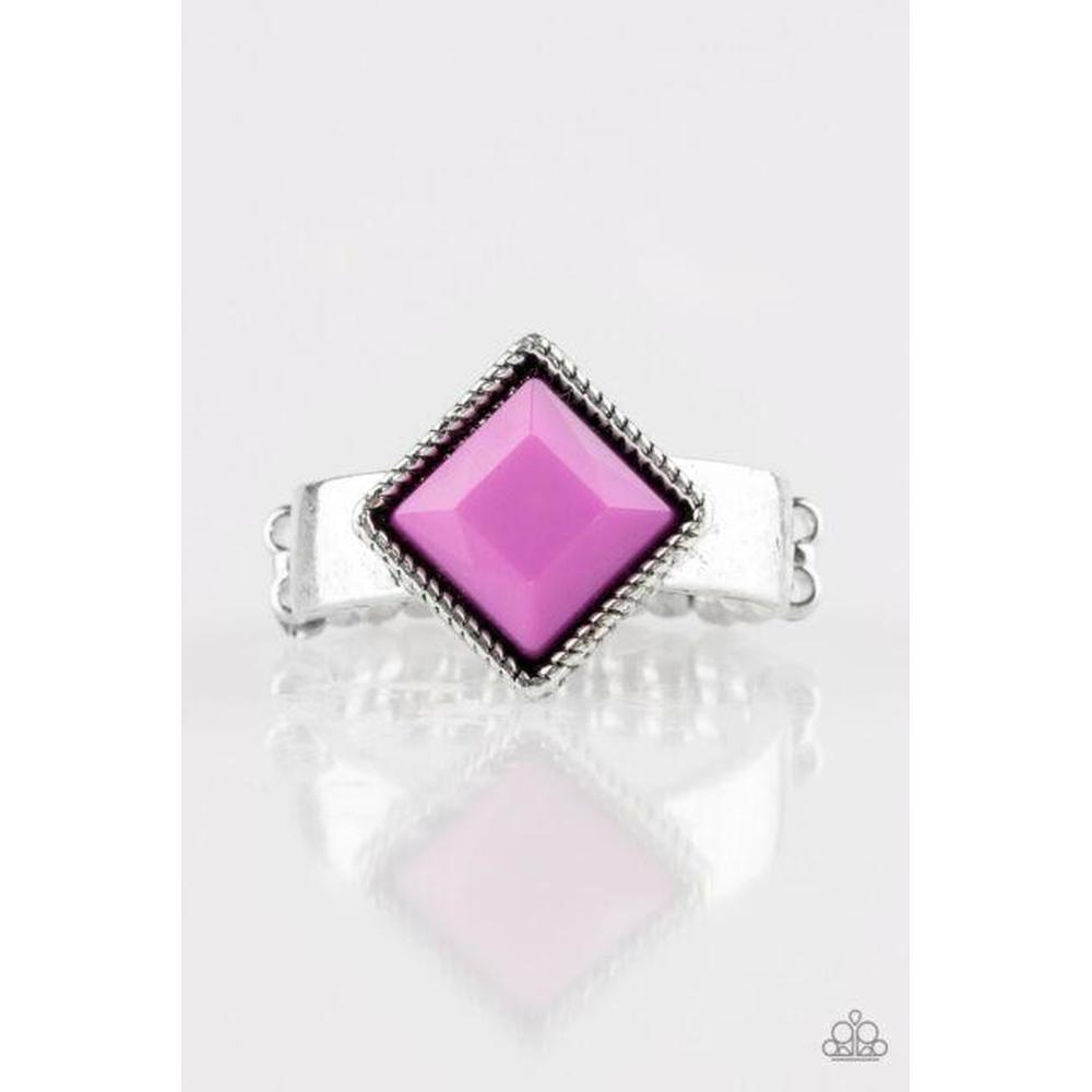 Stylishly Fair and Square - Purple Ring  - Paparazzi - Dare2bdazzlin N Jewelry