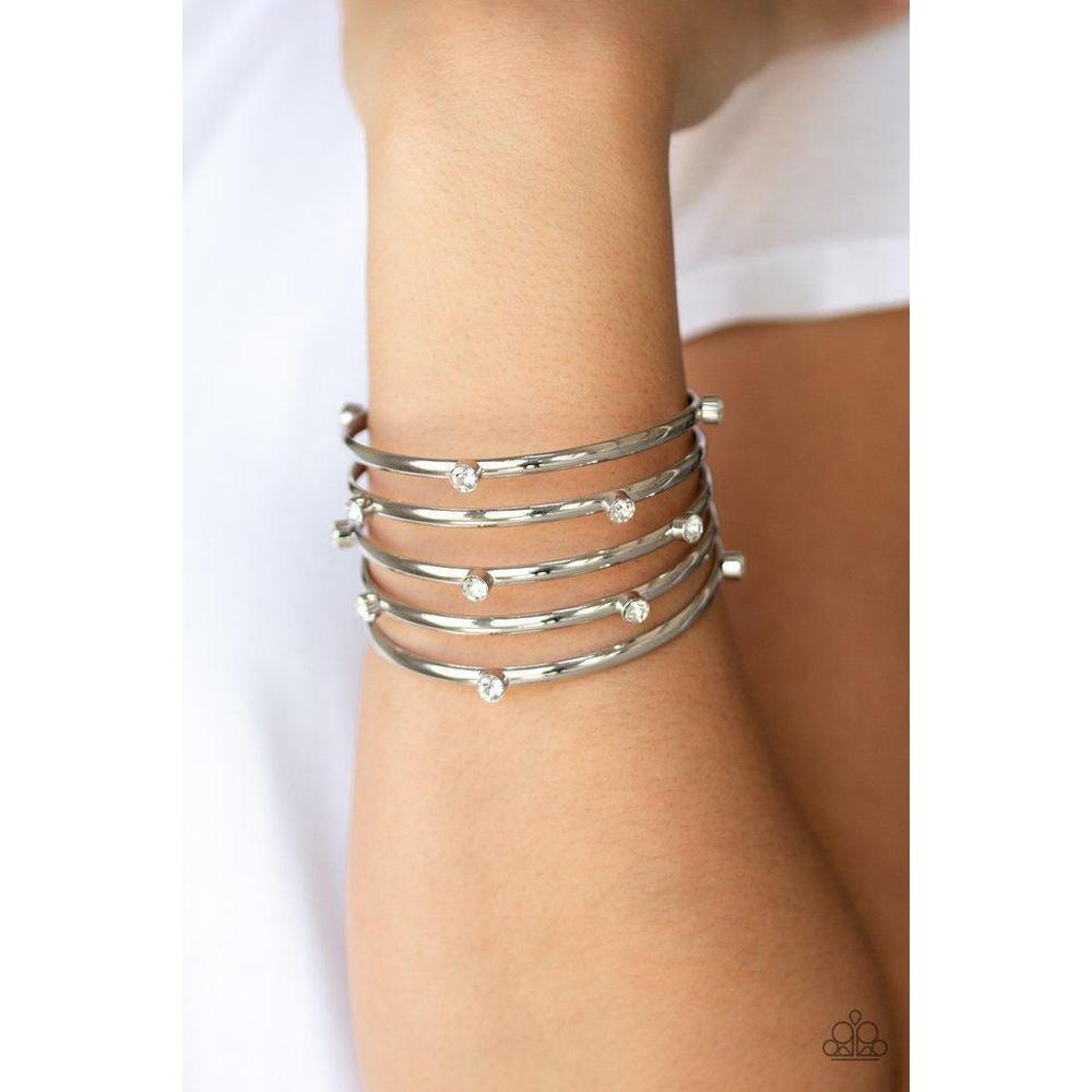 Sugarlicious Sparkle White Bracelet - Paparazzi - Paparazzi - Dare2bdazzlin N Jewelry