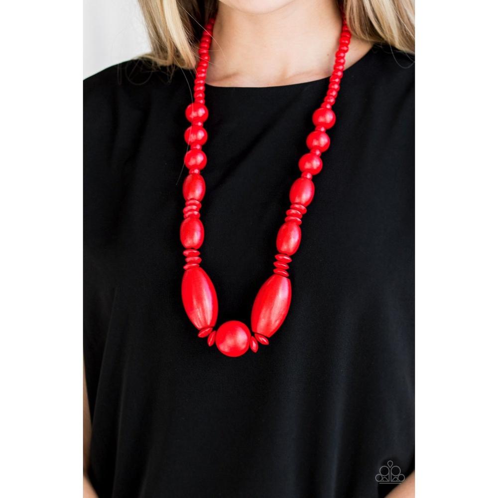 Summer Breezin Red Necklace - Paparazzi - Dare2bdazzlin N Jewelry