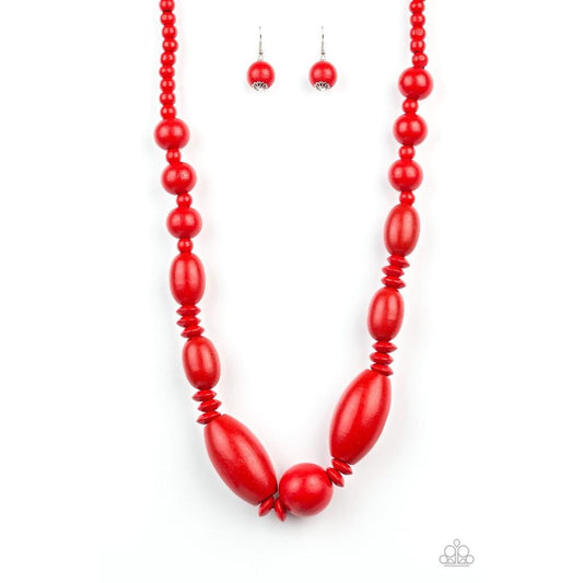 Summer Breezin Red Necklace - Paparazzi - Dare2bdazzlin N Jewelry