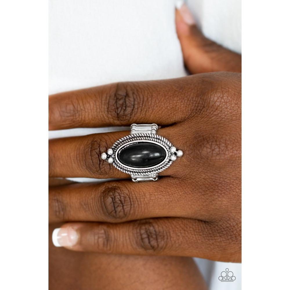 Summer Sandstone - Black Ring - Paparazzi - Paparazzi - Dare2bdazzlin N Jewelry