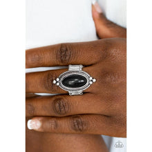 Load image into Gallery viewer, Summer Sandstone - Black Ring - Paparazzi - Paparazzi - Dare2bdazzlin N Jewelry
