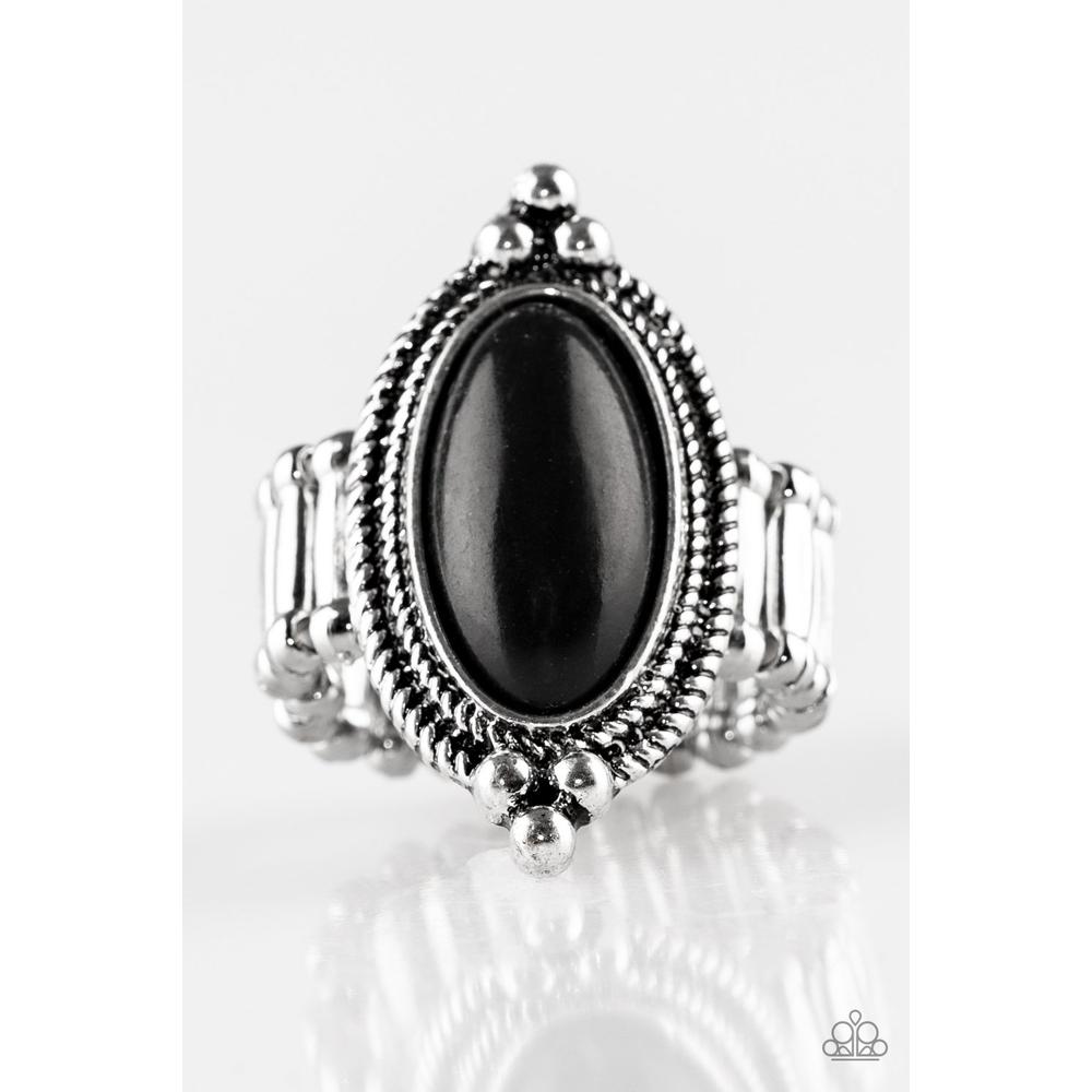Summer Sandstone - Black Ring - Paparazzi - Paparazzi - Dare2bdazzlin N Jewelry