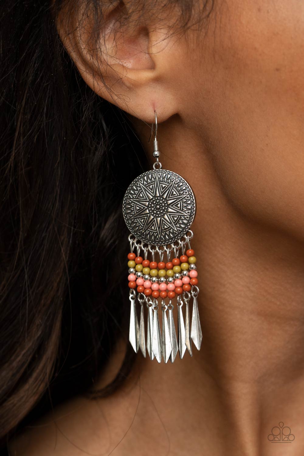 Sun Warrior - Multi Earring - Paparazzi - Dare2bdazzlin N Jewelry