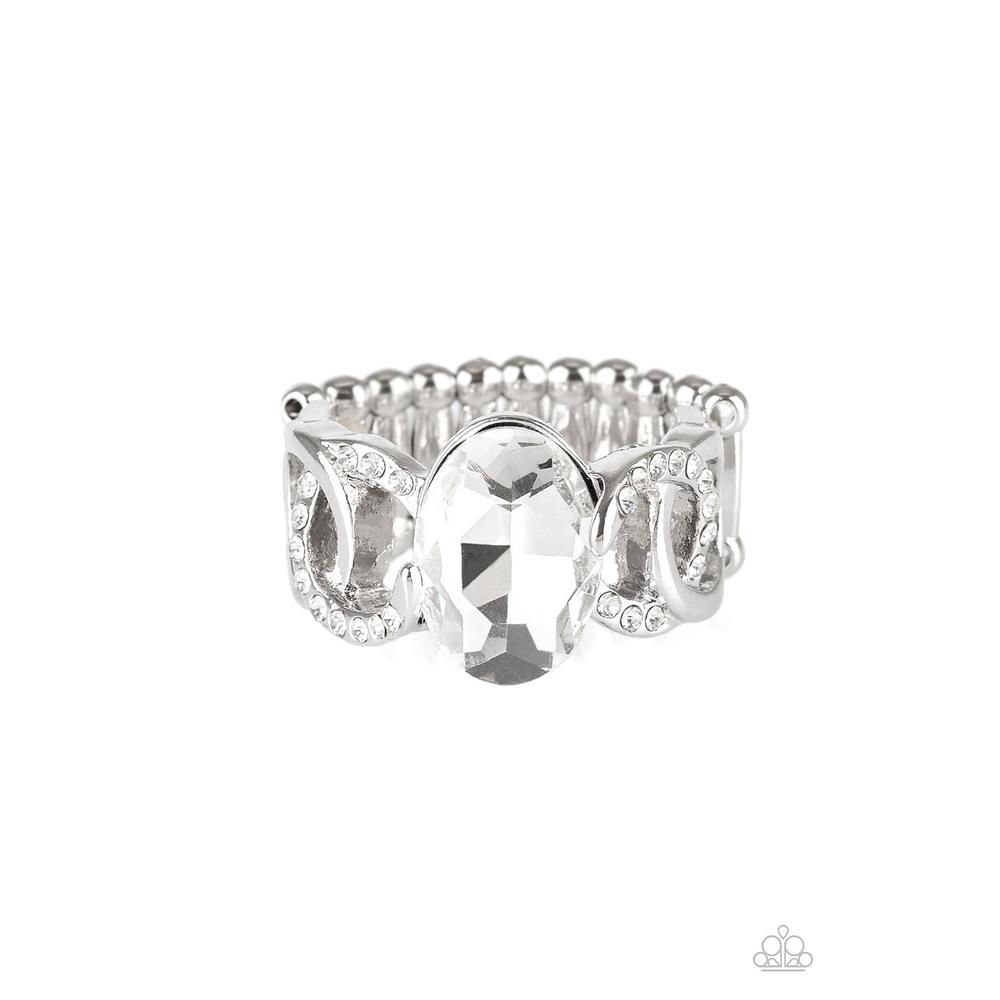 Supreme Bling - White Ring - Paparazzi - Dare2bdazzlin N Jewelry