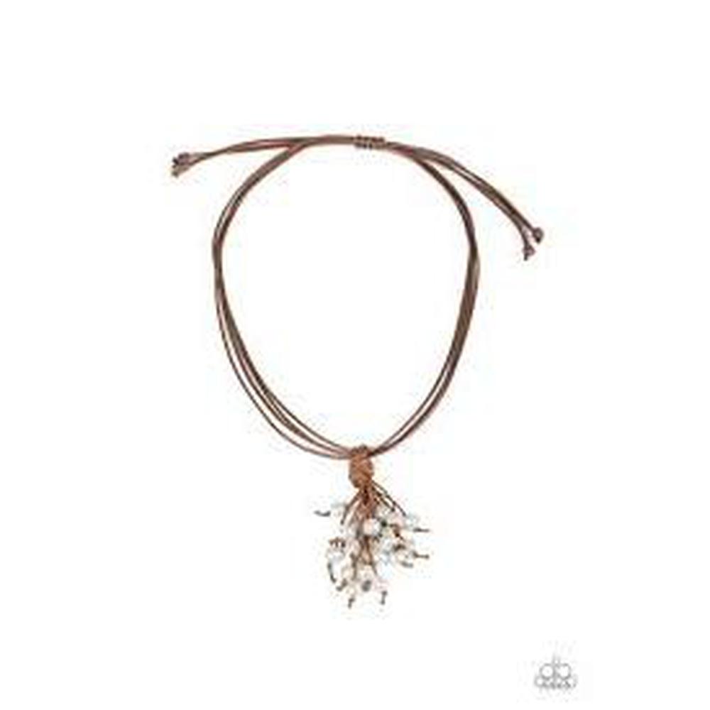 Tassel Trek White Urban Necklace - Paparazzi - Dare2bdazzlin N Jewelry