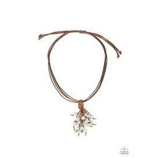 Tassel Trek White Urban Necklace - Paparazzi - Dare2bdazzlin N Jewelry