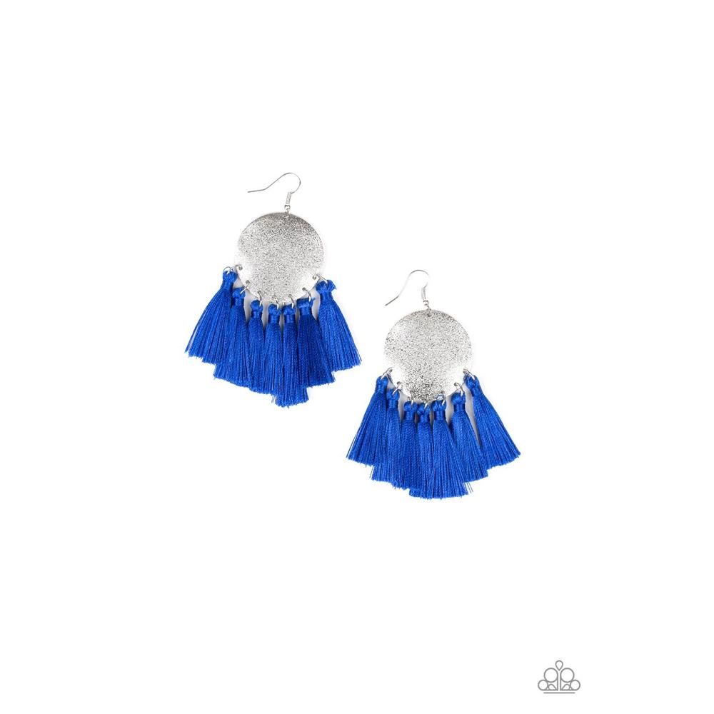 Tassel Tribute Blue Earrings - Paparazzi - Dare2bdazzlin N Jewelry