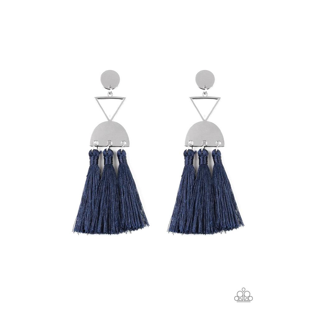Tassel Trippin Blue Earrings - Paparazzi - Dare2bdazzlin N Jewelry