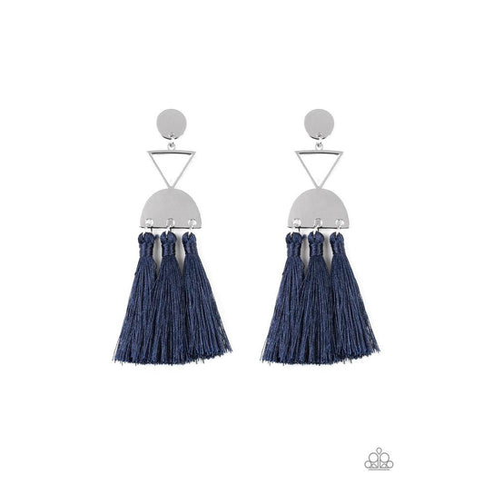 Tassel Trippin Blue Earrings - Paparazzi - Dare2bdazzlin N Jewelry