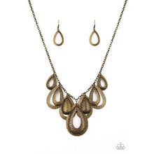 Load image into Gallery viewer, Teardrop Tempest - Brass Necklace - Paparazzi - Dare2bdazzlin N Jewelry
