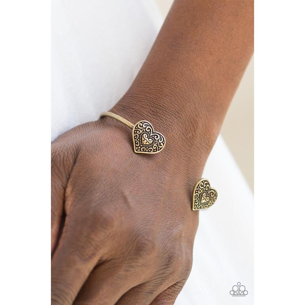 Tenderhearted Brass Bracelet - Paparazzi - Paparazzi - Dare2bdazzlin N Jewelry