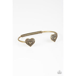 Tenderhearted Brass Bracelet - Paparazzi - Paparazzi - Dare2bdazzlin N Jewelry