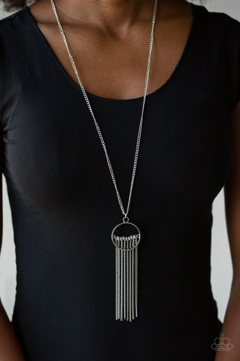 Terra Tassel - Silver Necklace - Paparazzi - Dare2bdazzlin N Jewelry