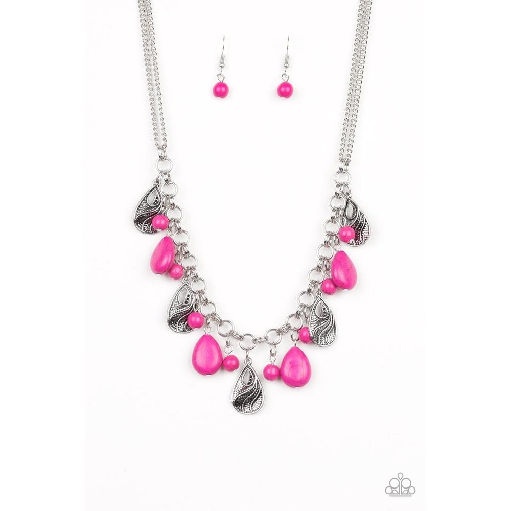 Terra Tranquility Pink Necklace - Paparazzi - Dare2bdazzlin N Jewelry